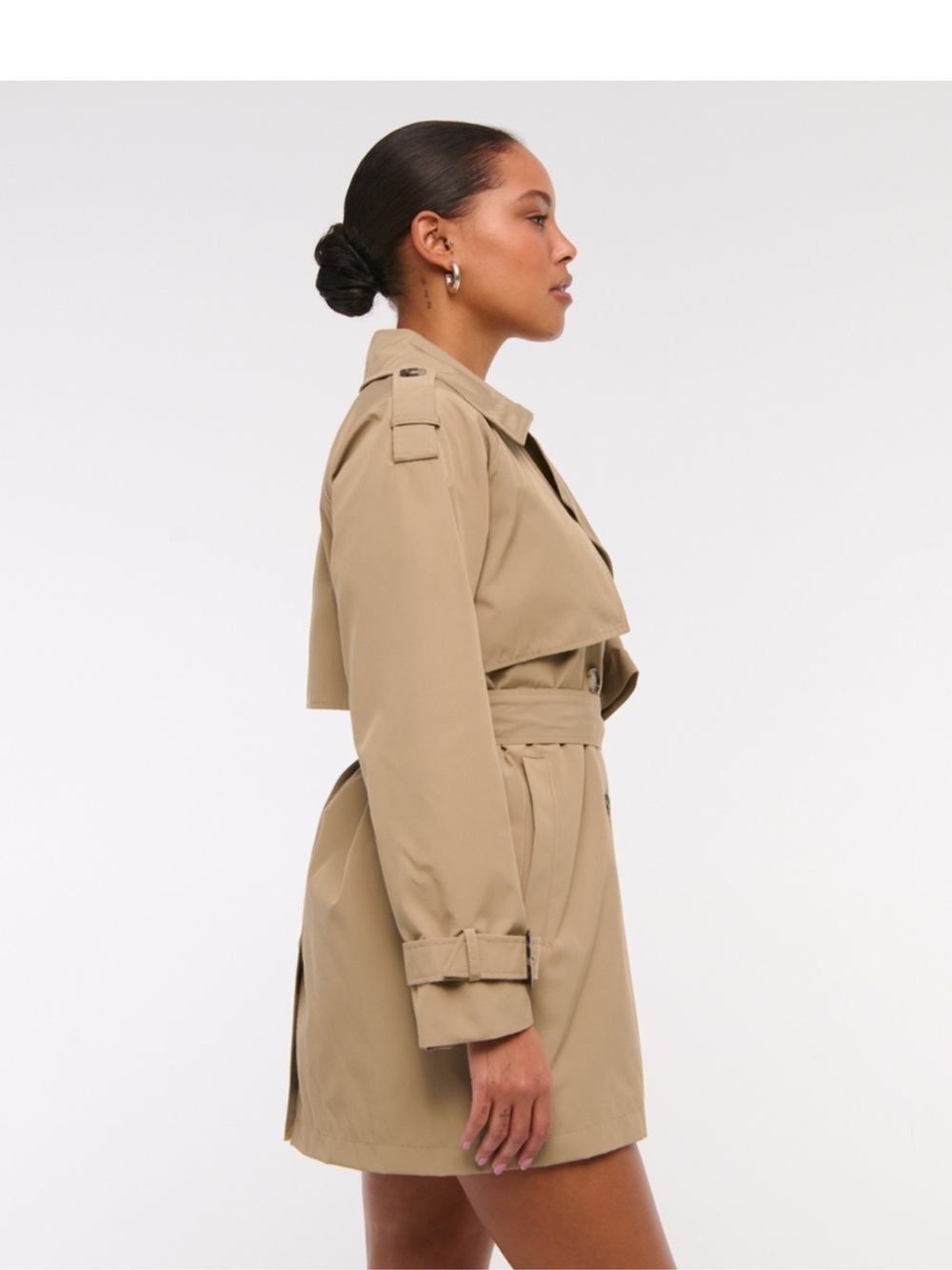 Abercrombie & Fitch Tan Trench Coat with Belt - Picture 5 of 12